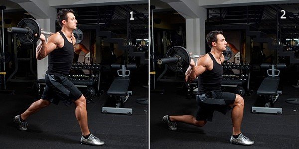 Выпады со штангой